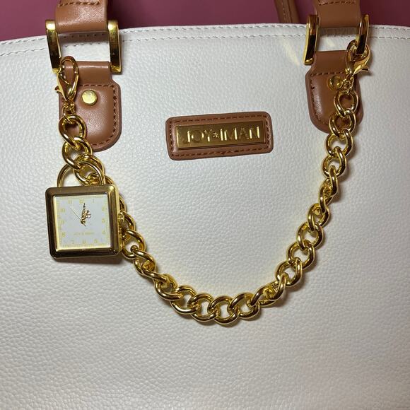 Joy & Iman White Timeless Chic Pebble Satchel Purse + Wallet - Picture 2 of 16